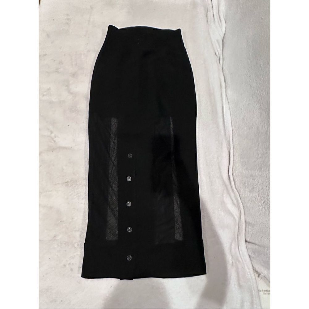 KARL LAGERFELD designer black skirt with lace and buttons size 42 US size L